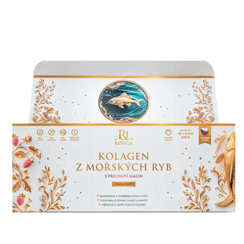 Mořský Kolagen 10 000 mg s příchutí maliny | Pro pleť a vlasy | Roveja