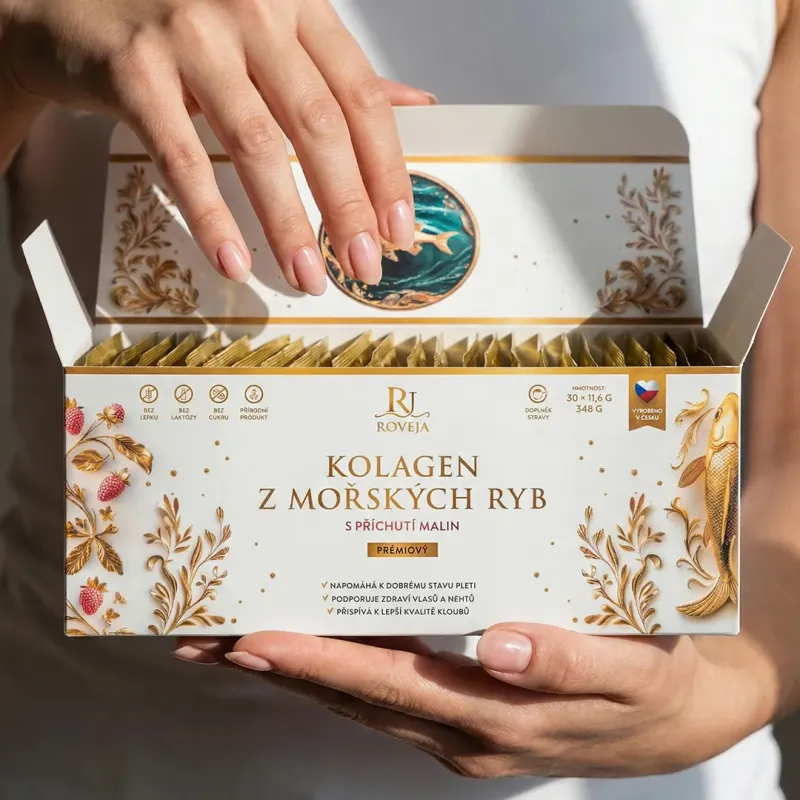 Mořský Kolagen 10 000 mg s příchutí maliny | Pro pleť a vlasy | Roveja
