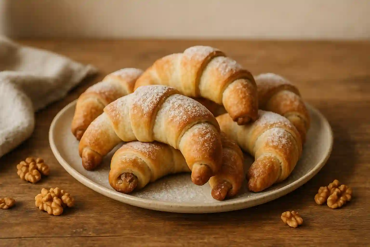 Nekynuté svatomartinské rohlíčky s ořechovou náplní – recept od Roveja