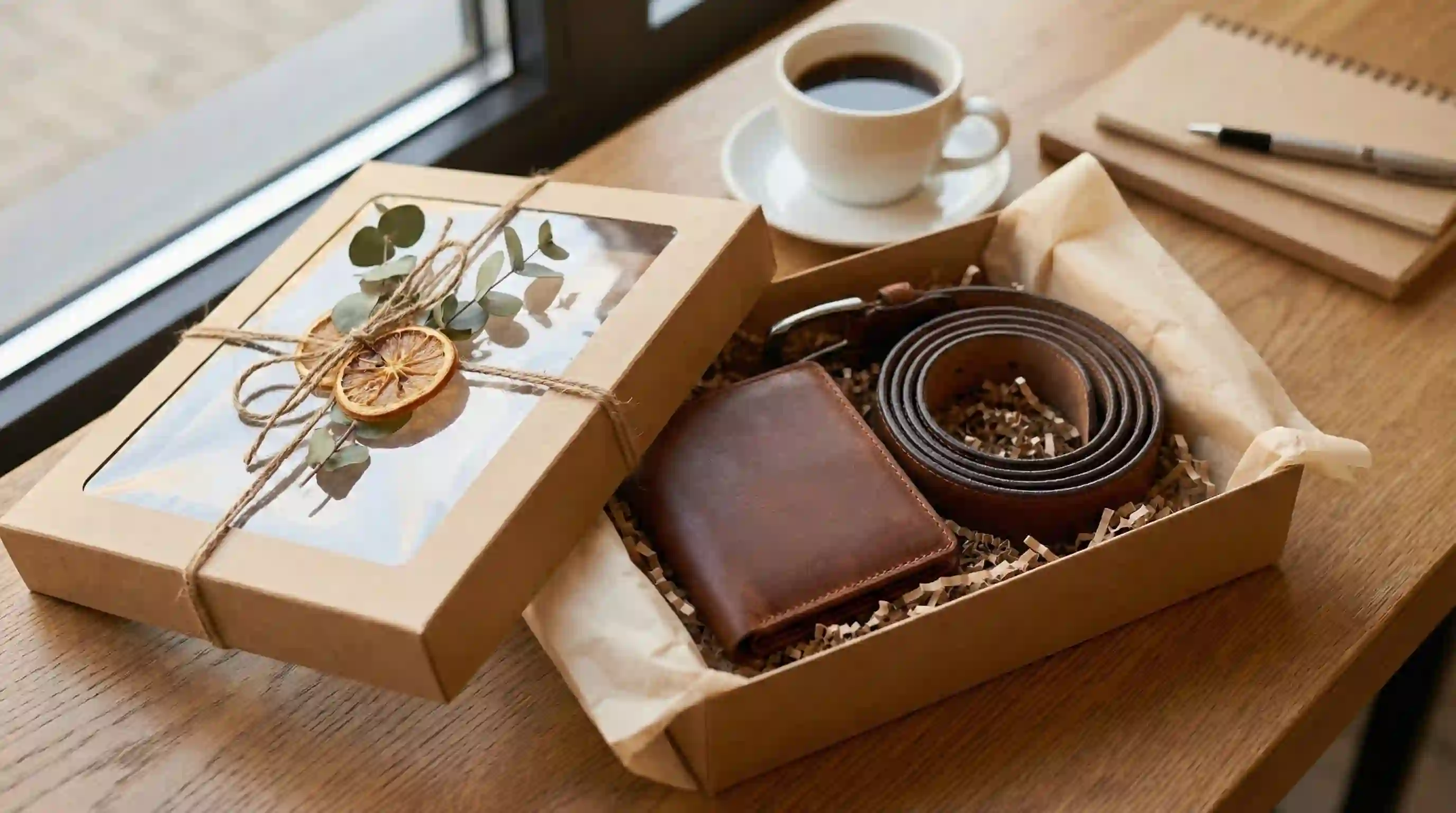 Stylové dárky pro muže – minimalistická peněženka a kvalitní kožený pásek