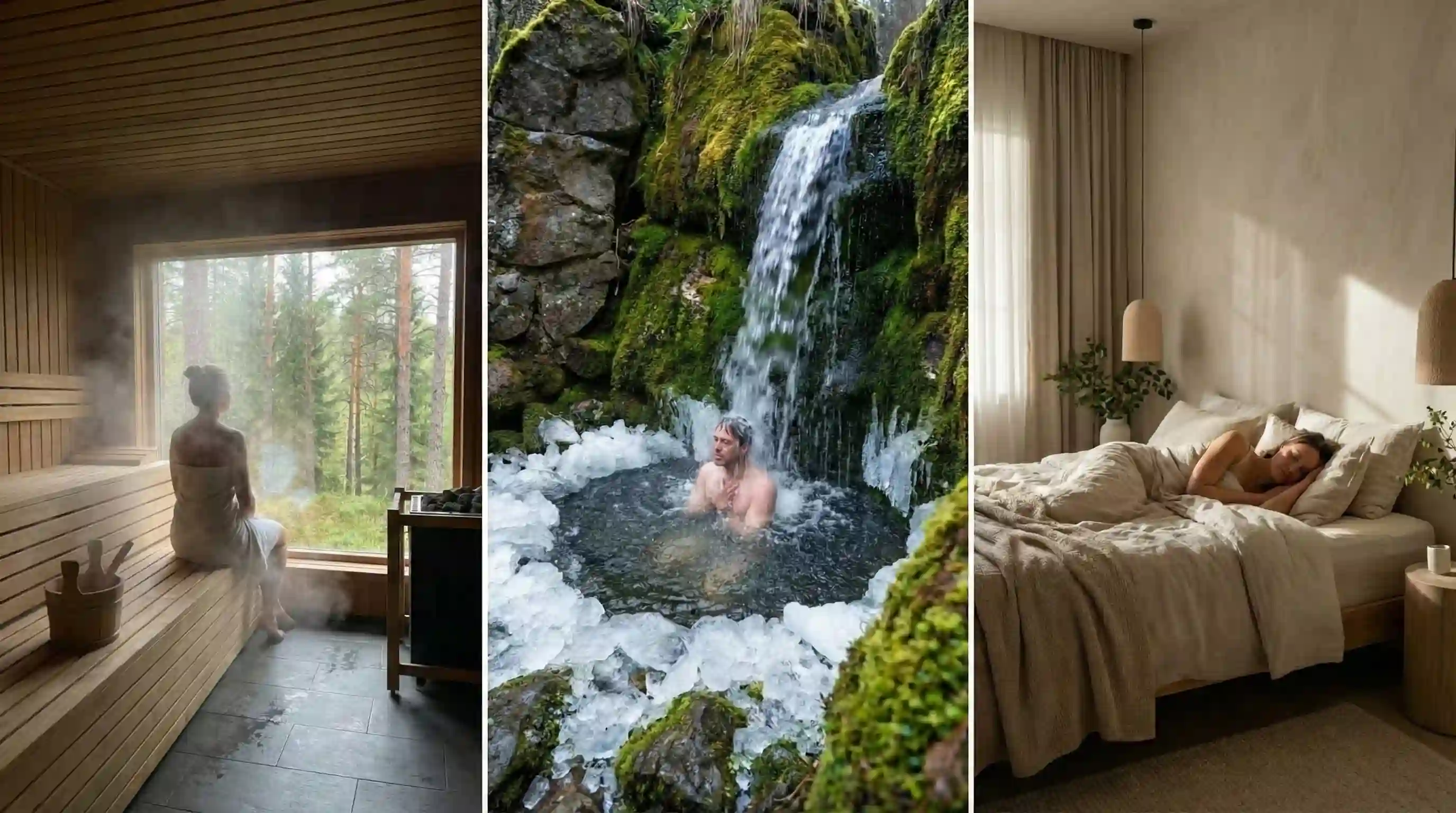 Sauna, chlad a spánek – vizualizace regenerace