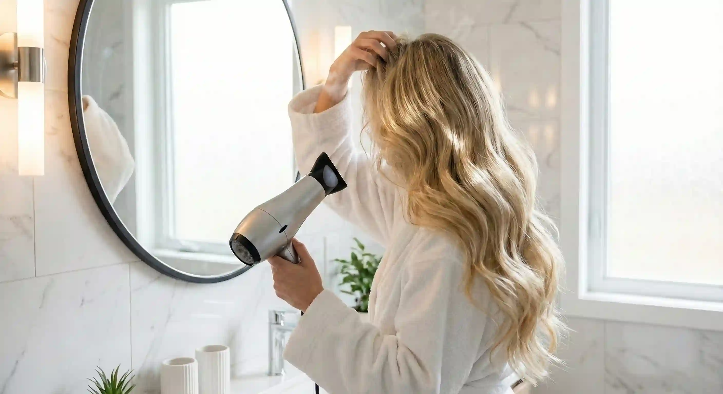 Jak vlasy sušit ručníkem a fénem (aby se nelámaly)