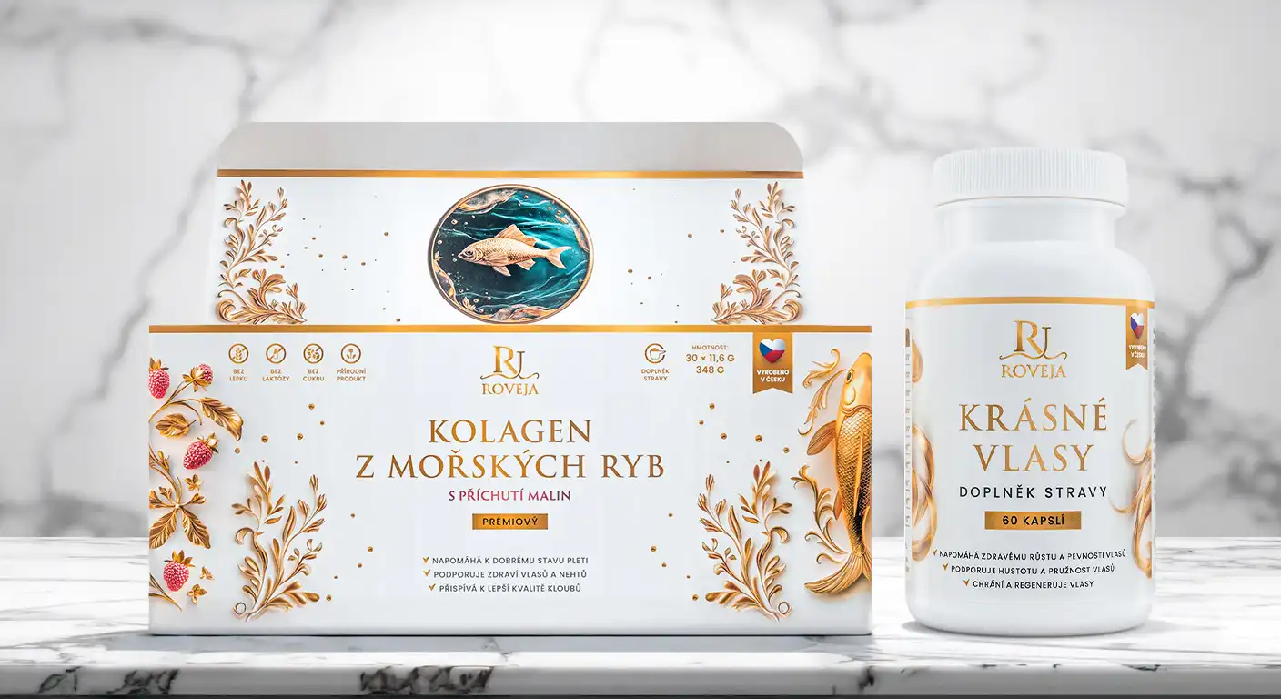 Zvýhodněné balení: Kolagen z mořských ryb s příchutí maliny + Krásné vlasy